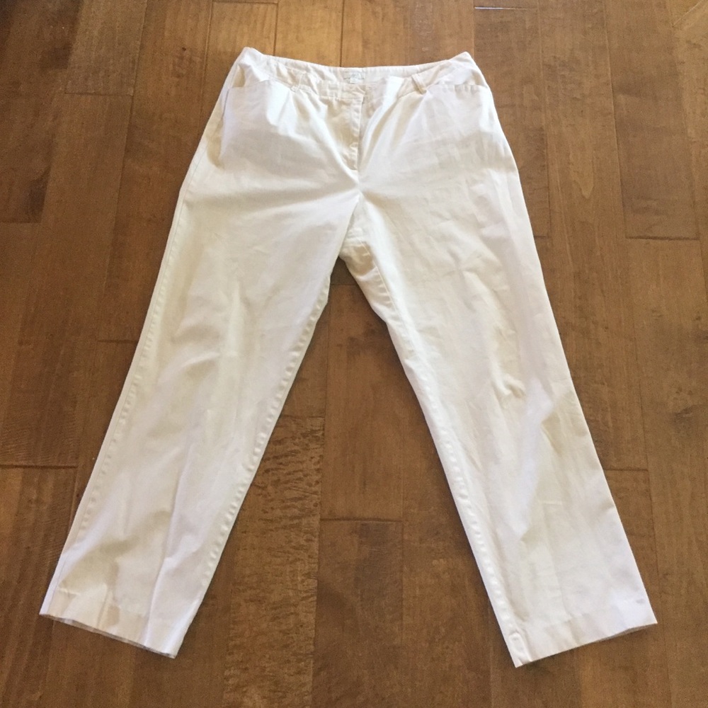 J.Jill Cotton Stretch Cream Pants Size 16